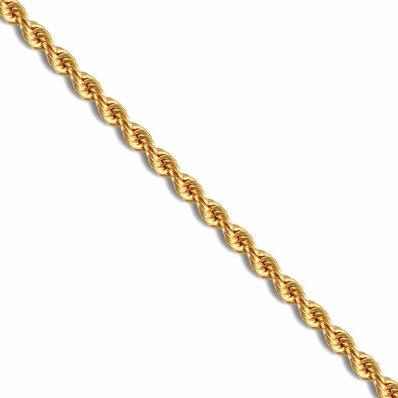 9ct Yellow Gold Solid Rope Bracelet - HEERA DIAMONDS