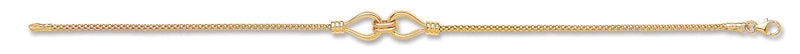 Yellow Gold Double Hook Ladies Bracelet - HEERA DIAMONDS