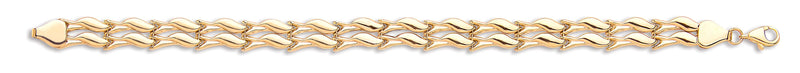 Yellow Gold Fancy Double Link Ladies Bracelet - HEERA DIAMONDS