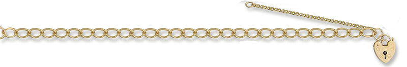 Yellow Gold Open Curb Padlock Charm Bracelet - HEERA DIAMONDS