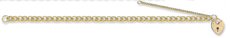 Yellow Gold Open Curb Padlock Charm Bracelet - HEERA DIAMONDS
