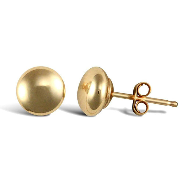 9ct Yellow Gold Domed Ball Stud Earrings - HEERA DIAMONDS