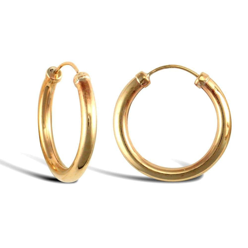 9ct Yellow Gold Hoop Earrings - HEERA DIAMONDS