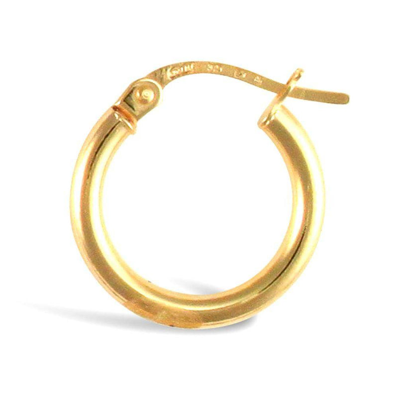 9ct Yellow Gold Ultra Light Plain Hoop Earrings - HEERA DIAMONDS