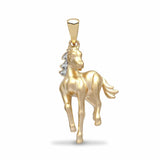 9ct Yellow Gold 1pt Diamond Horse Pendant - HEERA DIAMONDS