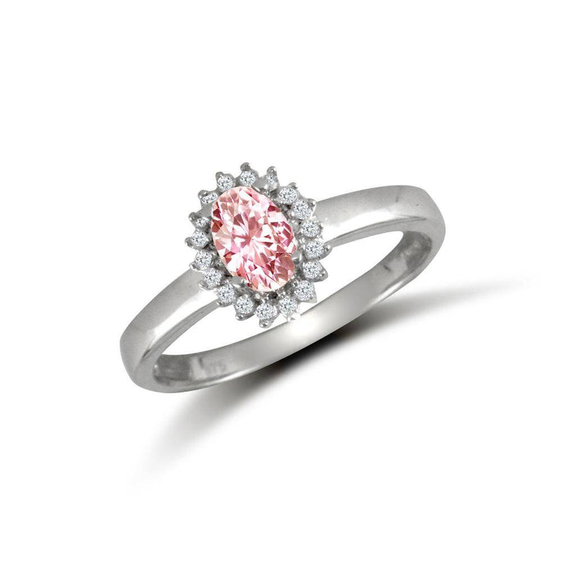 9ct White, Pink & White Cz Ring - HEERA DIAMONDS