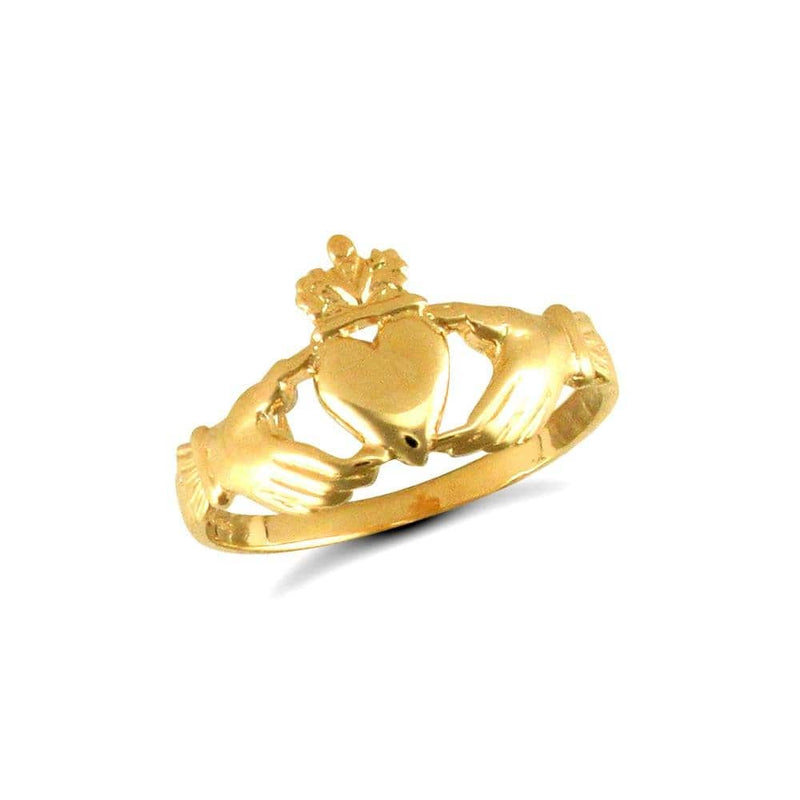 9ct Yellow Gold Claddagh Ring - HEERA DIAMONDS