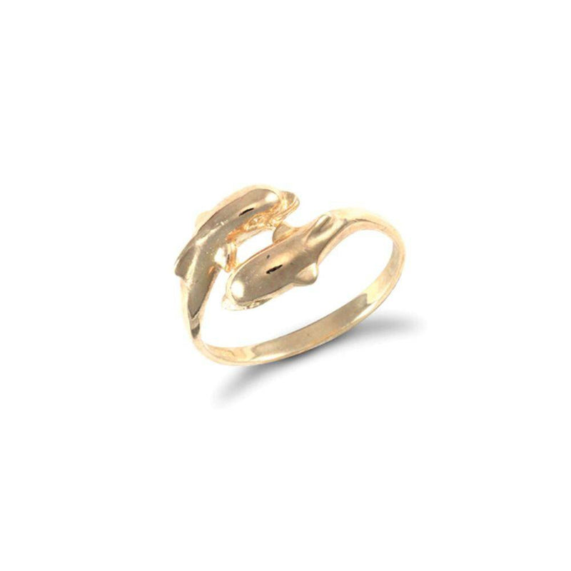 9ct Yellow Gold Double Dolphin Ring - HEERA DIAMONDS