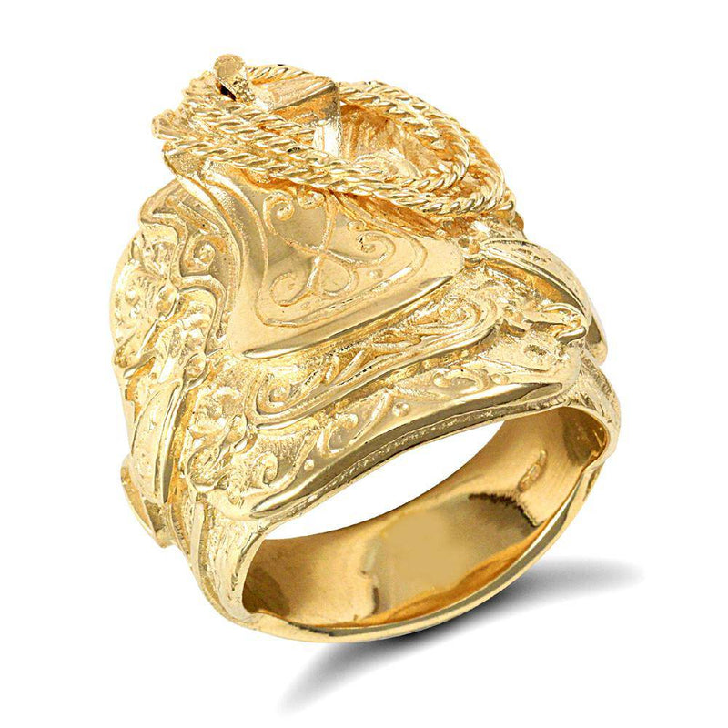 9ct Yellow Gold Saddle Ring - HEERA DIAMONDS