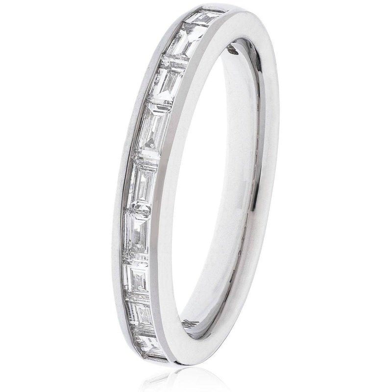 Horizontal Baguette Cut Diamond Channel Setting Half Eternity Ring - HEERA DIAMONDS