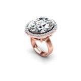 CORAL - Oval Cut Engagement Ring with Halo in Rose Gold - HEERA DIAMONDS