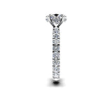 DUNIA - Oval Diamond Engagement ring with Diamond Shoulders and Under halo in Platinum - HEERA DIAMONDS