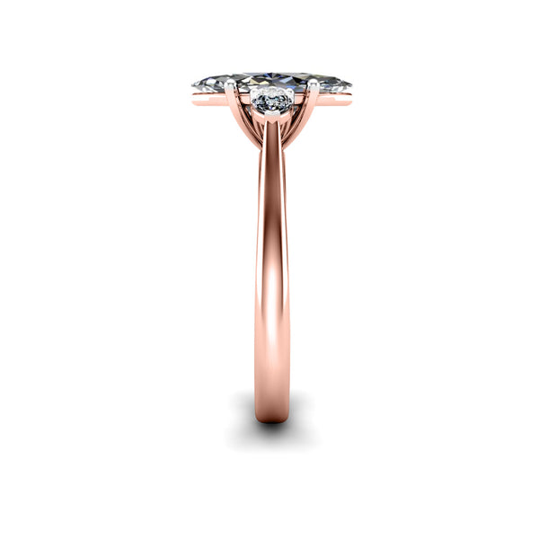 HUMBLEBEE - Marquise and Pears Trilogy Engagement Ring in Rose Gold - HEERA DIAMONDS