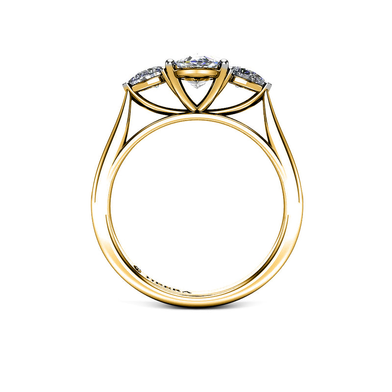 HUMBLEBEE - Marquise and Pears Trilogy Engagement Ring in Yellow Gold - HEERA DIAMONDS