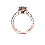 DALILA - Round Brilliant Engagement ring with Diamond Shoulders in Rose Gold - HEERA DIAMONDS