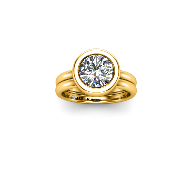 HAYAT - Round Brilliant Diamond Solitaire Engagement Ring in Yellow Gold - HEERA DIAMONDS