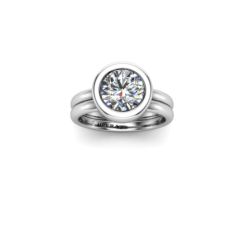 HAYAT - Round Brilliant Diamond Solitaire Engagement Ring in Platinum - HEERA DIAMONDS