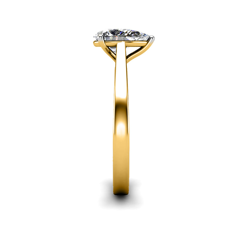 LAUREN - Pear Cut Diamond Solitaire Engagement Ring in Yellow Gold - HEERA DIAMONDS