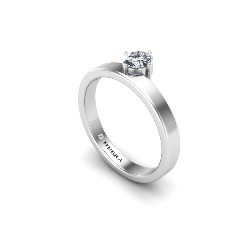 MAJO - Round Brilliant Diamond Solitaire Engagement Ring in Platinum - HEERA DIAMONDS