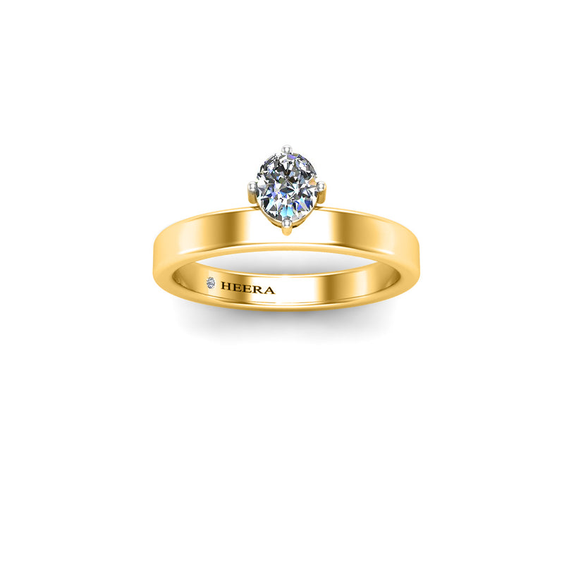MAJO - Round Brilliant Diamond Solitaire Engagement Ring in Yellow Gold - HEERA DIAMONDS