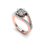NAOMI - Cushion Cut Engagement Ring with Halo in Rose Gold - HEERA DIAMONDS