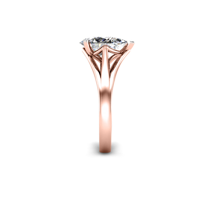 SKYLAR - Pear Cut Diamond Solitaire Engagement Ring in Rose Gold - HEERA DIAMONDS