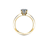 REBECA - Round Brilliant Engagement ring with Diamond Shoulders in Yellow Gold - HEERA DIAMONDS
