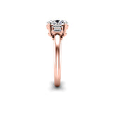 CANDY - Oval and Baguettes Trilogy Engagement Ring in Rose Gold - HEERA DIAMONDS