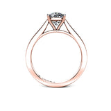 NESSA - Cushion Diamond Engagement ring with Grain Set Diamond Shoulders in Rose Gold - HEERA DIAMONDS
