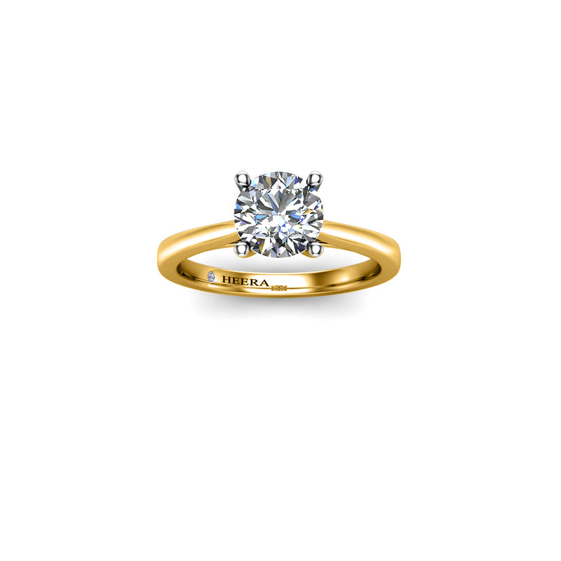 KINSLEY - Round Brilliant Diamond Solitaire Engagement Ring in Yellow Gold - HEERA DIAMONDS