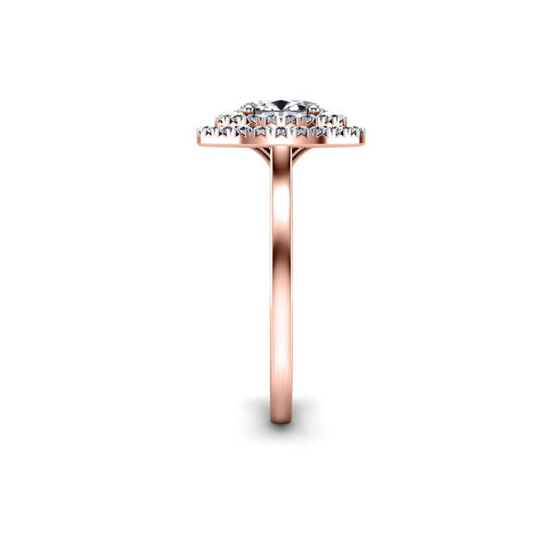 XENIA - Oval Cut Engagement Ring with Double Diamond Halo in Rose Gold - HEERA DIAMONDS