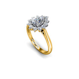 FLAVIA - Pear Cut Engagement Ring with Diamond Halo in Yellow Gold - HEERA DIAMONDS