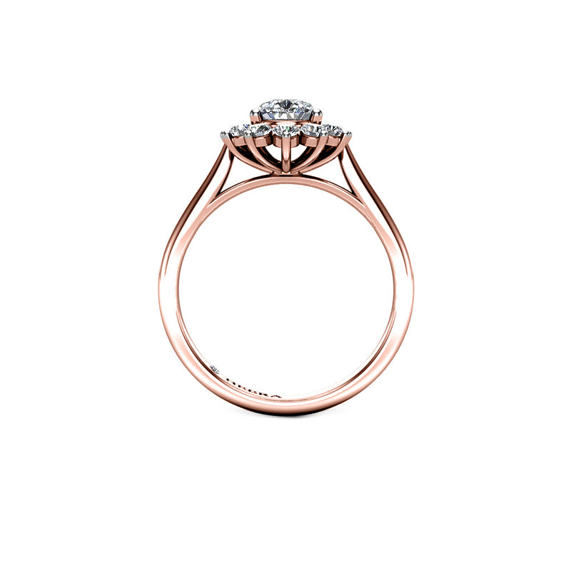 FLAVIA - Pear Cut Engagement Ring with Diamond Halo in Rose Gold - HEERA DIAMONDS