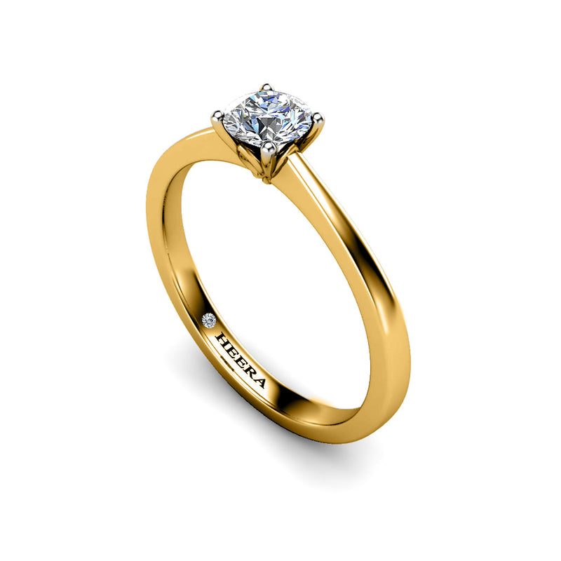 Ryme - Round Brilliant Solitaire Engagement Ring in Yellow Gold - HEERA DIAMONDS