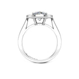 LEIGH - Oval Cut Engagement Ring with Halo in Platinum - HEERA DIAMONDS