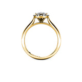 CASSIE - Marquise Cut Engagement Ring with Halo and Diamond Shoulders in Yellow Gold - HEERA DIAMONDS