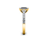 JOHANNA  - Emerald Diamond Engagement ring with Diamond Shoulders in Yellow Gold - HEERA DIAMONDS