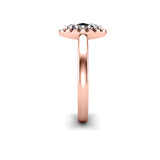 JESSIE - Oval Cut Engagement Ring with Diamond Halo in Rose Gold - HEERA DIAMONDS