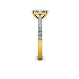 HANI - Princess Diamond Engagement ring with Diamond Shoulders in Yellow Gold - HEERA DIAMONDS