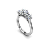 ANDROID - Round Brilliant Trilogy Engagement Ring in Platinum - HEERA DIAMONDS