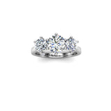 ANDROID - Round Brilliant Trilogy Engagement Ring in Platinum - HEERA DIAMONDS