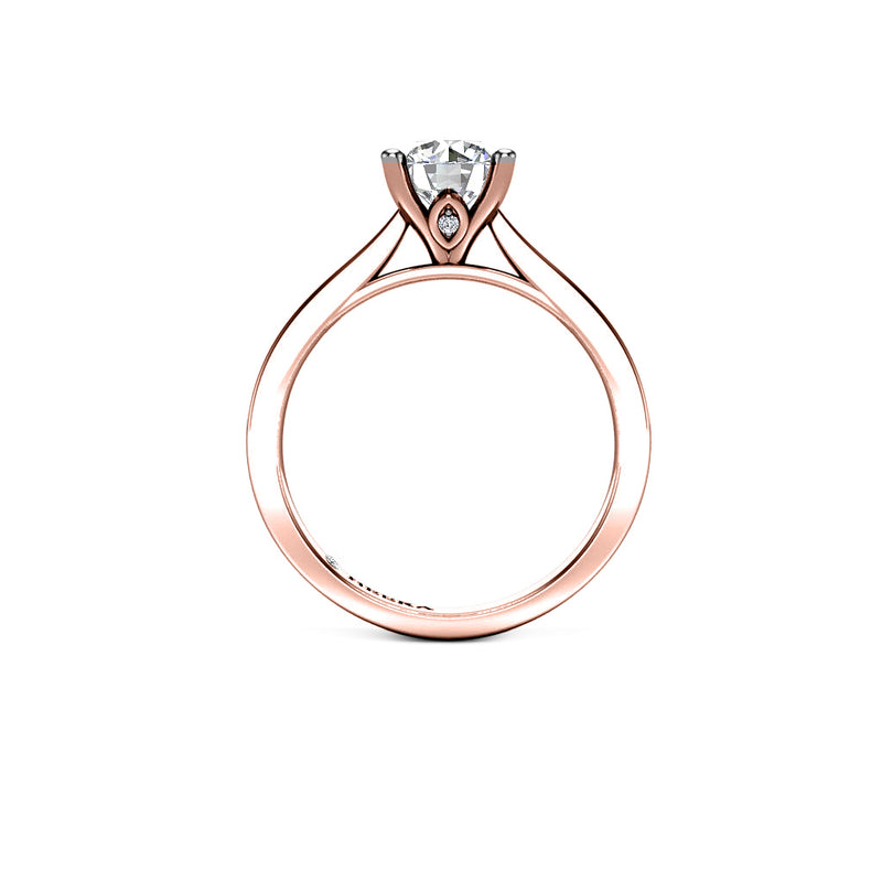 INDIA - Round Brilliant Diamond Solitaire Engagement Ring in Rose Gold - HEERA DIAMONDS