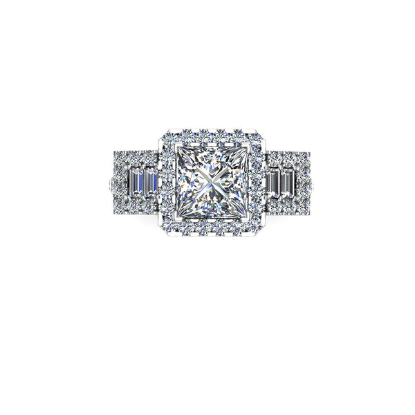 REINA - Princess Engagement Ring in Platinum Rose Gold - HEERA DIAMONDS