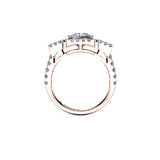REINA - Princess Engagement Ring in Platinum Rose Gold - HEERA DIAMONDS