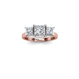 STRAWBERRY - Princesses Trilogy Engagement Ring in Rose Gold - HEERA DIAMONDS