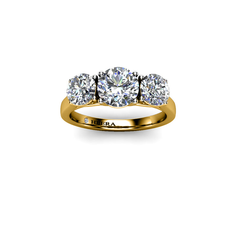 FERN - Round Brilliants Engagement Ring in Yellow Gold - HEERA DIAMONDS