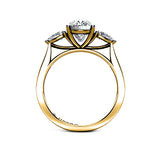 PASSION - Oval and Pears Trilogy Engagement Ring in Yellow Gold - HEERA DIAMONDS