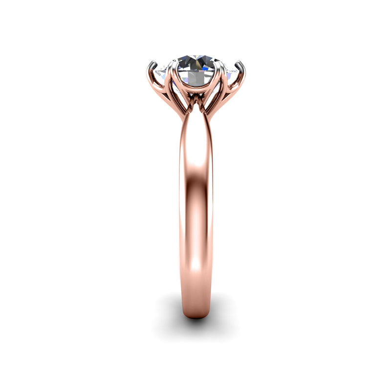 JANIAH - Round Brilliant Diamond Solitaire Engagement Ring in Rose Gold - HEERA DIAMONDS