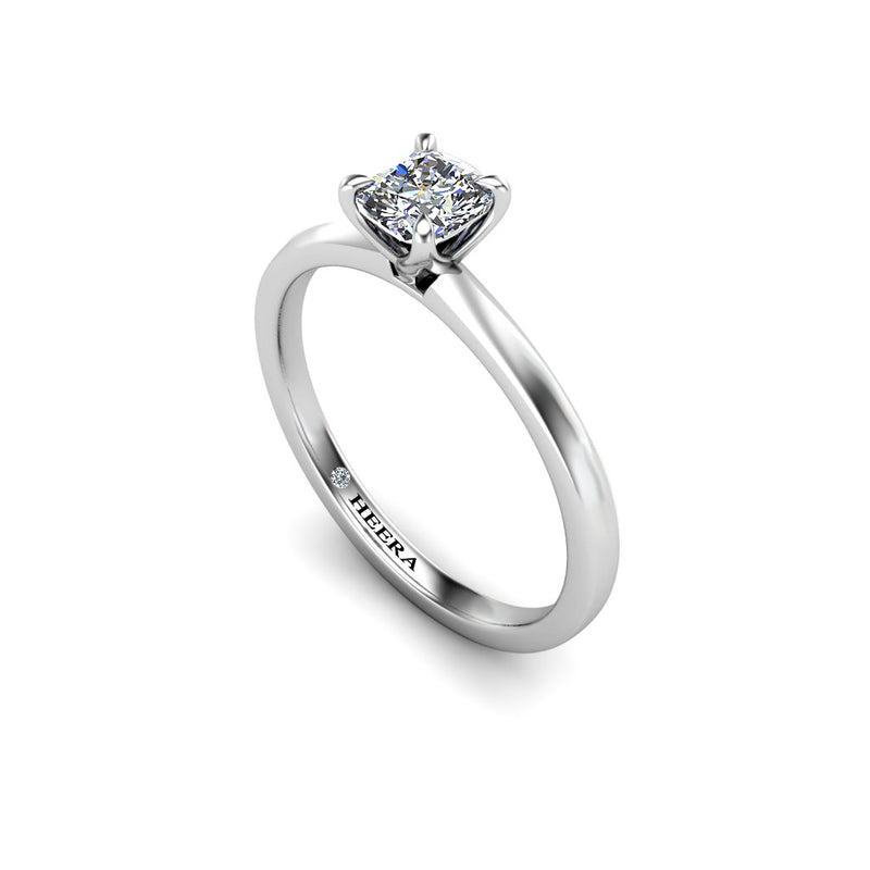 FANNY - Cushion Cut Diamond Solitaire Engagement Ring in Platinum - HEERA DIAMONDS