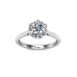 NAIALEE - Round Brilliant Diamond Solitaire Engagement Ring in Platinum - HEERA DIAMONDS